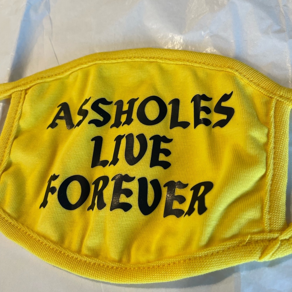 Assholes Live Forever Yellow Face Mask